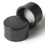 Chromatography Research Supplies 13 mm Screw Cap, 13-425 Thread, Solid Black Closed Top, PP, PTFE liner (100/pk)